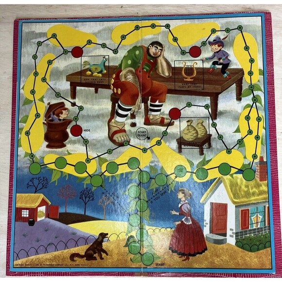 Jack And The Beanstalk Vintage Board Game Adventure Game Transogram 1957 USA - Picture 9 of 10